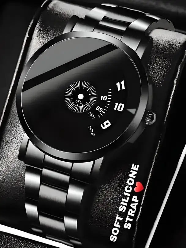 AMERICANVIBER PIDU BRK Premium All Black Round Dial Analogue Watc