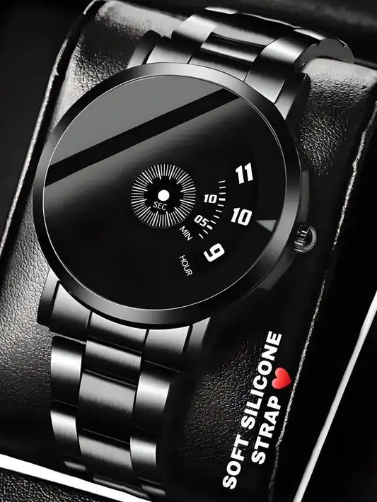 AMERICANVIBER PIDU BRK Premium All Black Round Dial Analogue Watc