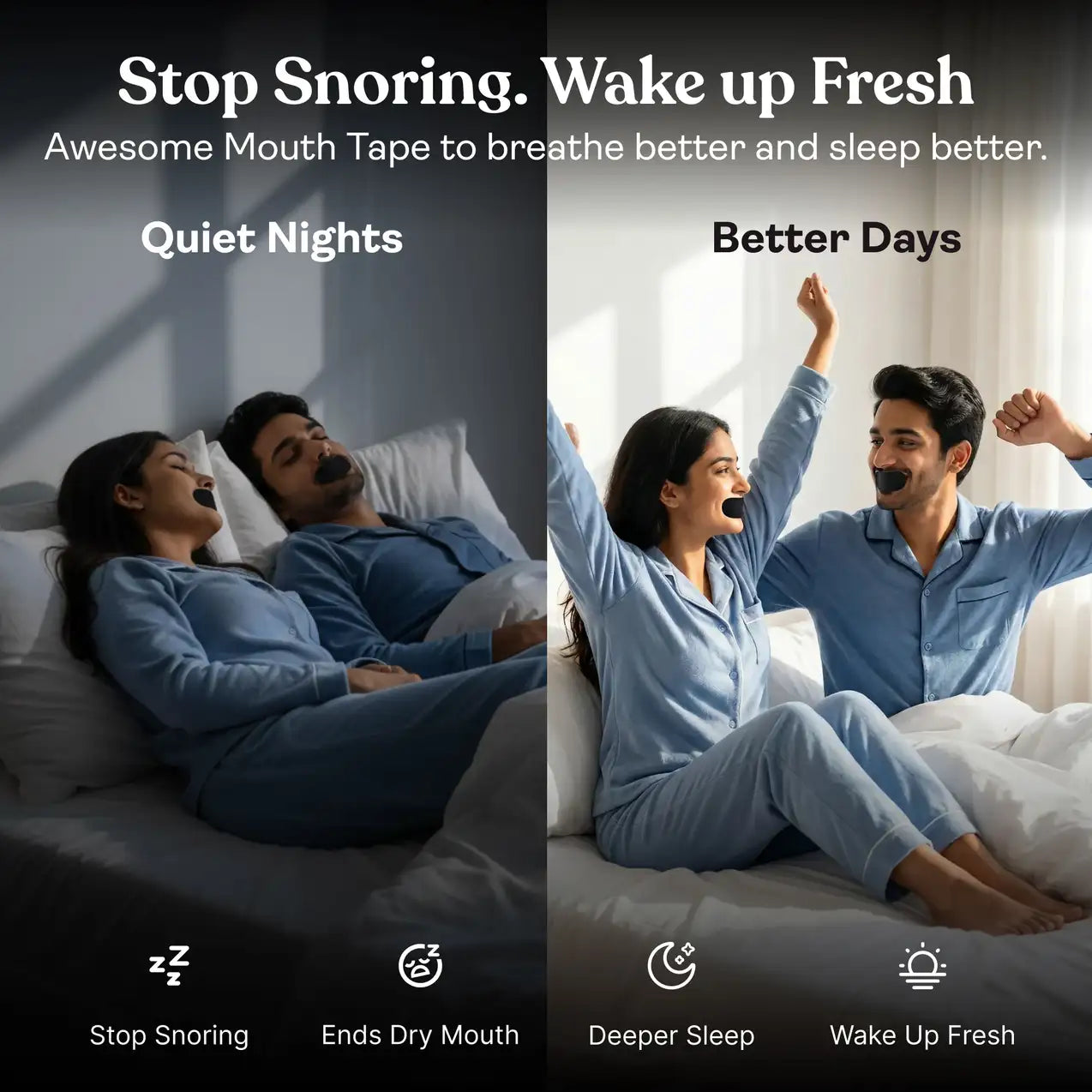 Awesome Mouth Tape for Sleeping,Supports Nasal Breathing,Improves Sleep Quality for Niight_30strips Anti-snoring Device