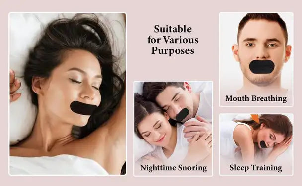Mouth Tape for Better Sleep – Hypoallergenic, Skin-Safe, Comfortable Anti-snoring Device (Mouthpiece)