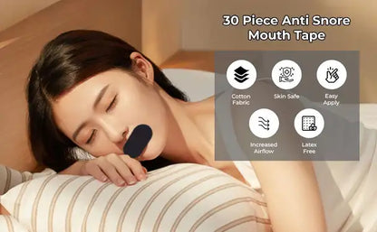 Mouth Tape for Better Sleep – Hypoallergenic, Skin-Safe, Comfortable Anti-snoring Device (Mouthpiece)