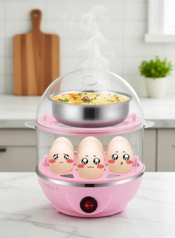 ShopGlobal Double Layer Boiler Steamer Electric Egg Cooker Egg Cooker (14 Eggs) Double Layer Boiler Steamer Electric Egg Cooker Egg Cooker (14 Eggs) Egg Cooker (Multicolor, 14 Eggs)