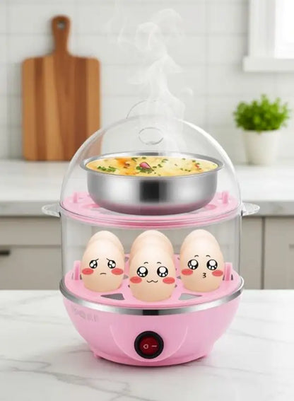 ShopGlobal Double Layer Boiler Steamer Electric Egg Cooker Egg Cooker (14 Eggs) Double Layer Boiler Steamer Electric Egg Cooker Egg Cooker (14 Eggs) Egg Cooker (Multicolor, 14 Eggs)