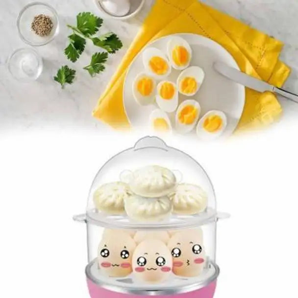 ShopGlobal Double Layer Boiler Steamer Electric Egg Cooker Egg Cooker (14 Eggs) Double Layer Boiler Steamer Electric Egg Cooker Egg Cooker (14 Eggs) Egg Cooker (Multicolor, 14 Eggs)