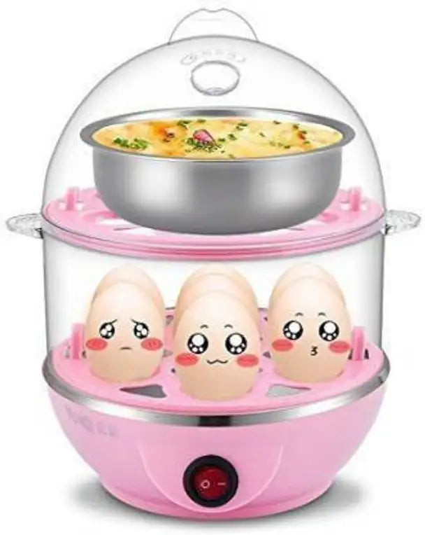 ShopGlobal Double Layer Boiler Steamer Electric Egg Cooker Egg Cooker (14 Eggs) Double Layer Boiler Steamer Electric Egg Cooker Egg Cooker (14 Eggs) Egg Cooker (Multicolor, 14 Eggs)