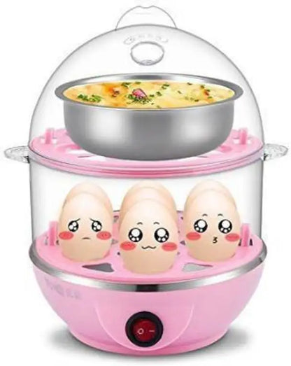ShopGlobal Double Layer Boiler Steamer Electric Egg Cooker Egg Cooker (14 Eggs) Double Layer Boiler Steamer Electric Egg Cooker Egg Cooker (14 Eggs) Egg Cooker (Multicolor, 14 Eggs)
