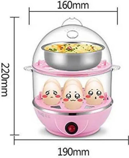 ShopGlobal Double Layer Boiler Steamer Electric Egg Cooker Egg Cooker (14 Eggs) Double Layer Boiler Steamer Electric Egg Cooker Egg Cooker (14 Eggs) Egg Cooker (Multicolor, 14 Eggs)