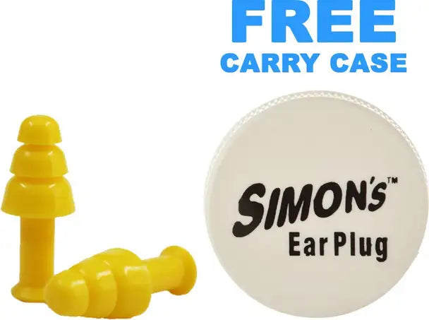 Simon's Studywell 3 pair Foam + 1 pair Silicone earplug | COMBO PACK (Carry case included) Ear Plug (Orange, Yellow)